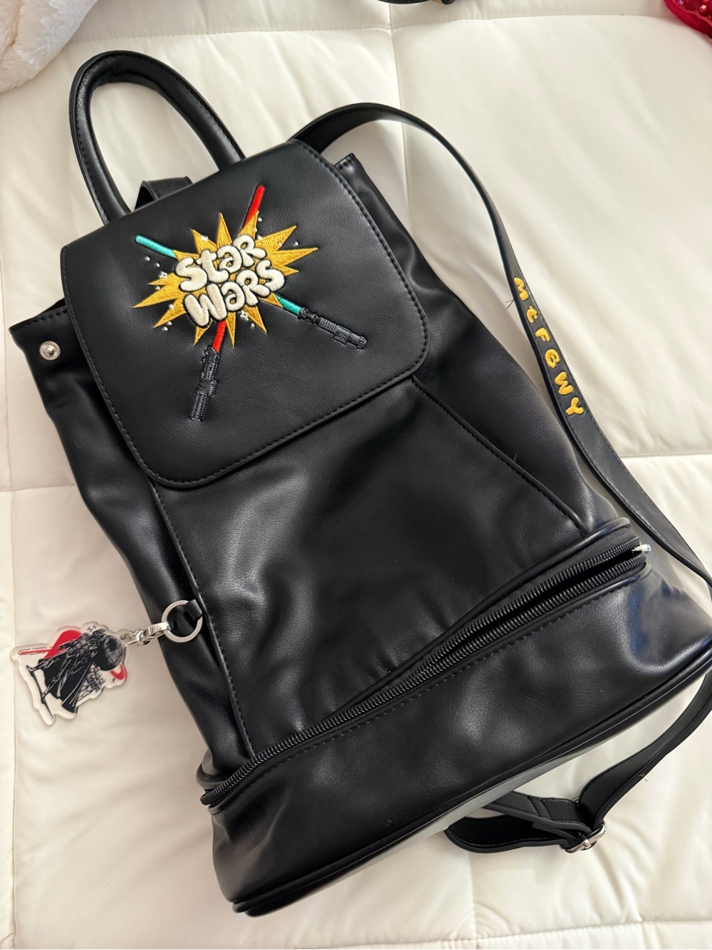 Star Wars Black Faux Leather Backpack - Fashionable Women's Bag